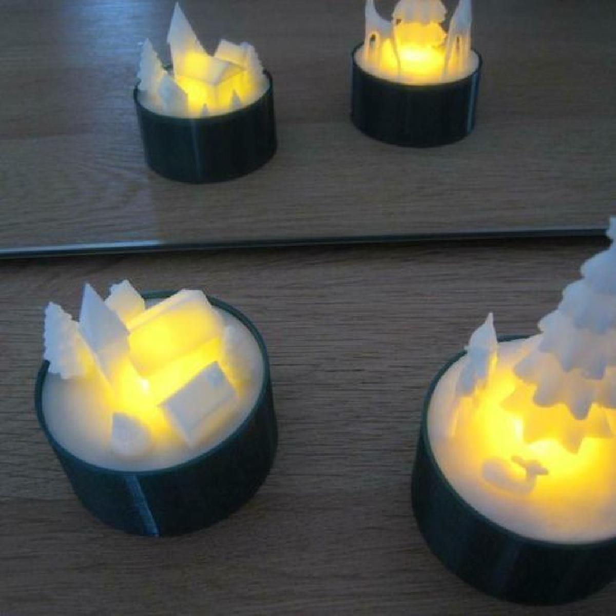 Cenarios de Inverno para Luzes de Tealight LED de Natal