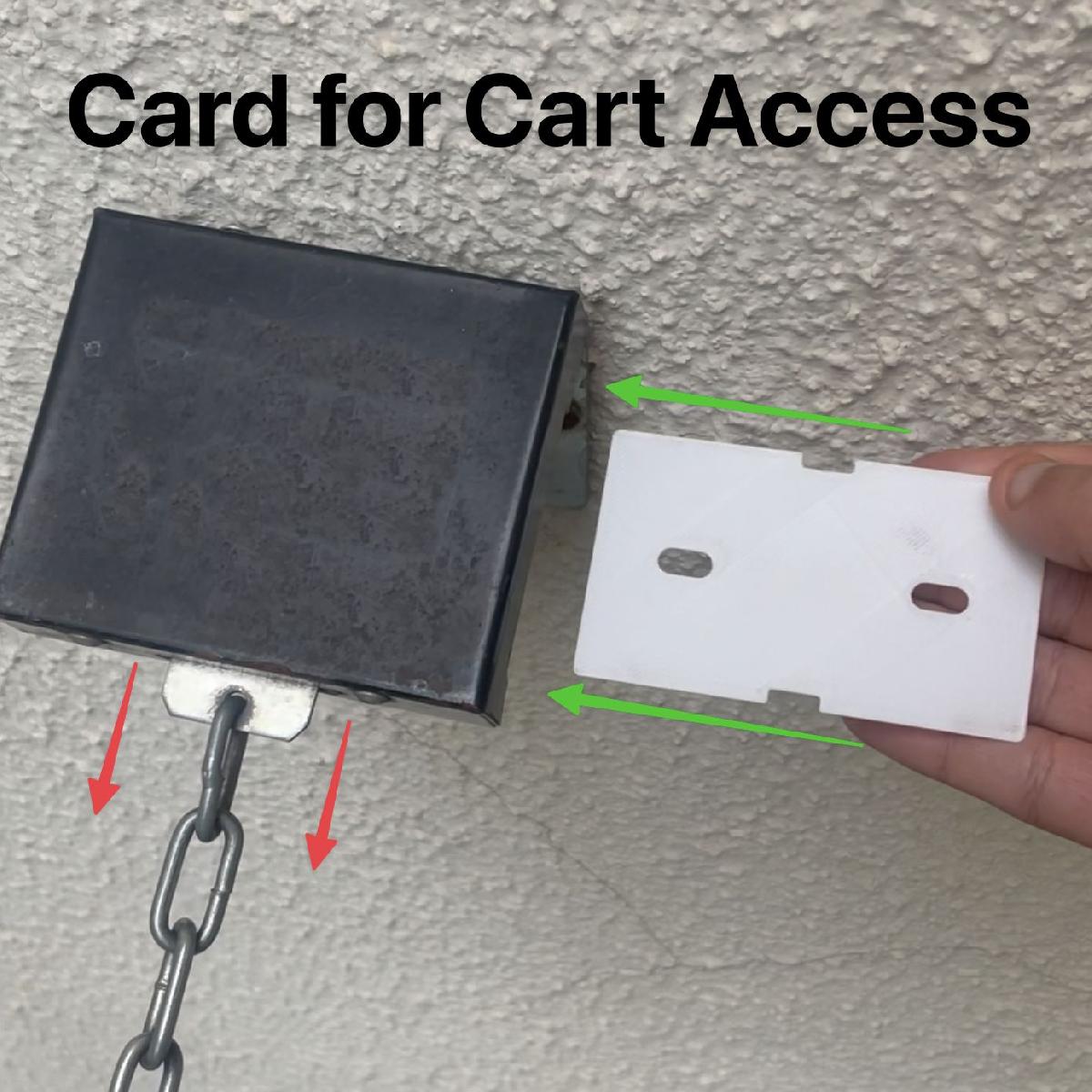 Cartao de condominio para acesso ao carrinho.