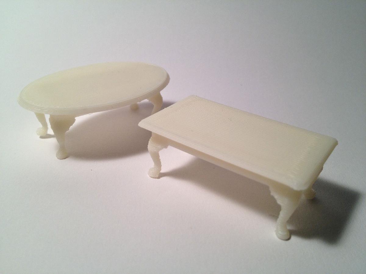 Mesas de centro miniatura Queen Anne