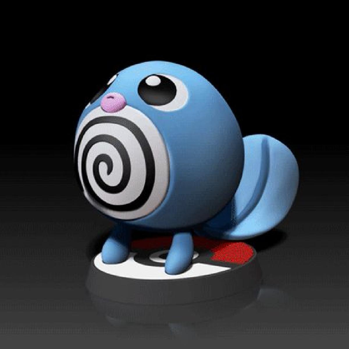 Poliwag ARTE DE FA Gratis FIGURINHA POKEMON MODELO IMPRESSO EM 3D
