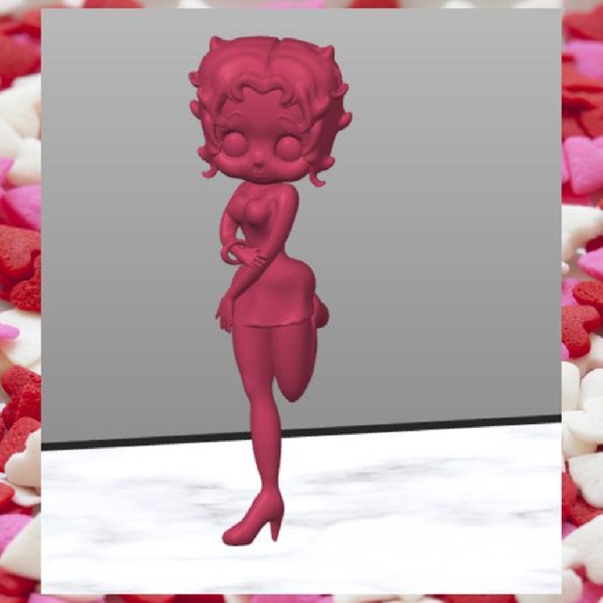 Arte de fa inspirada na Betty Boop em estilo vintage.