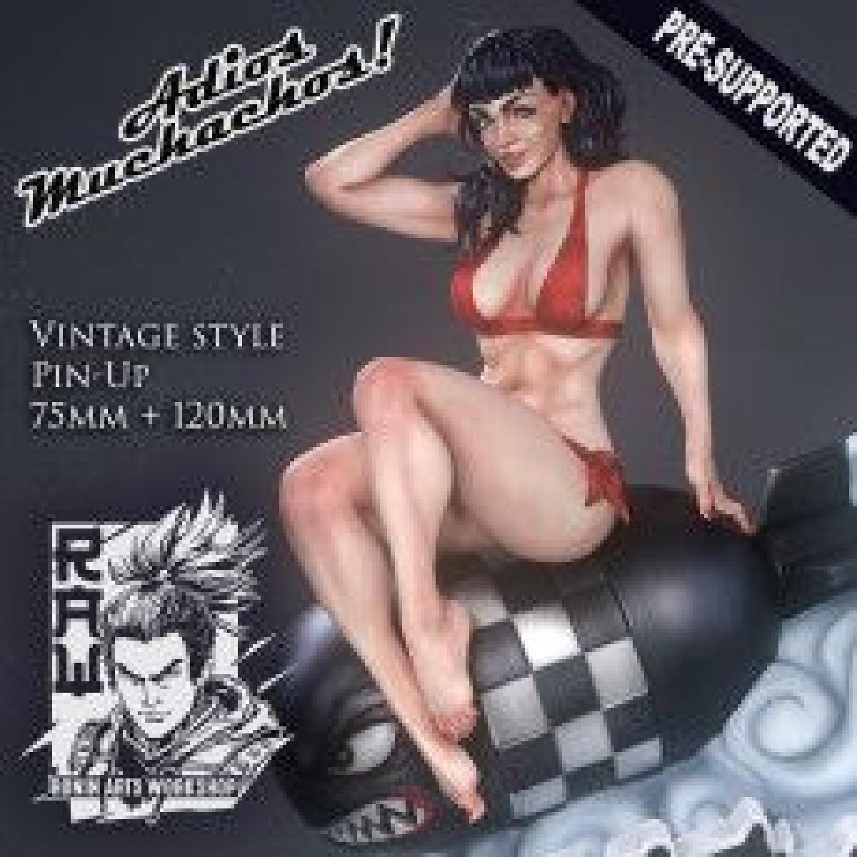 Adeus, meninos! Figura Pin Up em Estilo Vintage.