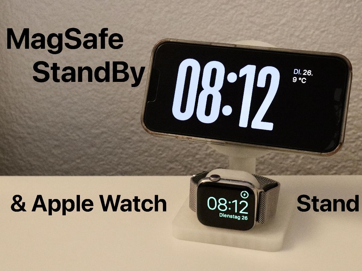Suporte Horizontal para iPhone Magsafe (StandBy) e Apple Watch