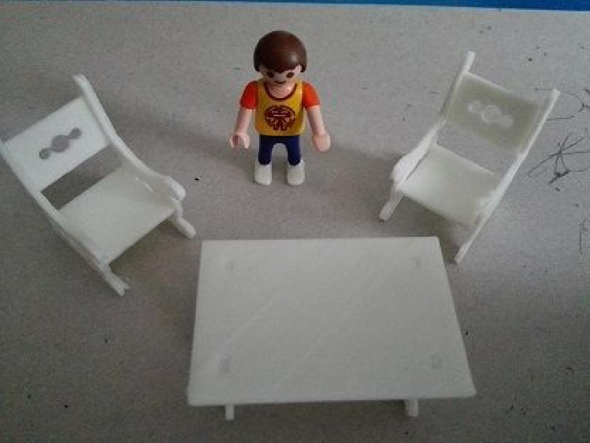 Conjunto mesa y silla para playmobil