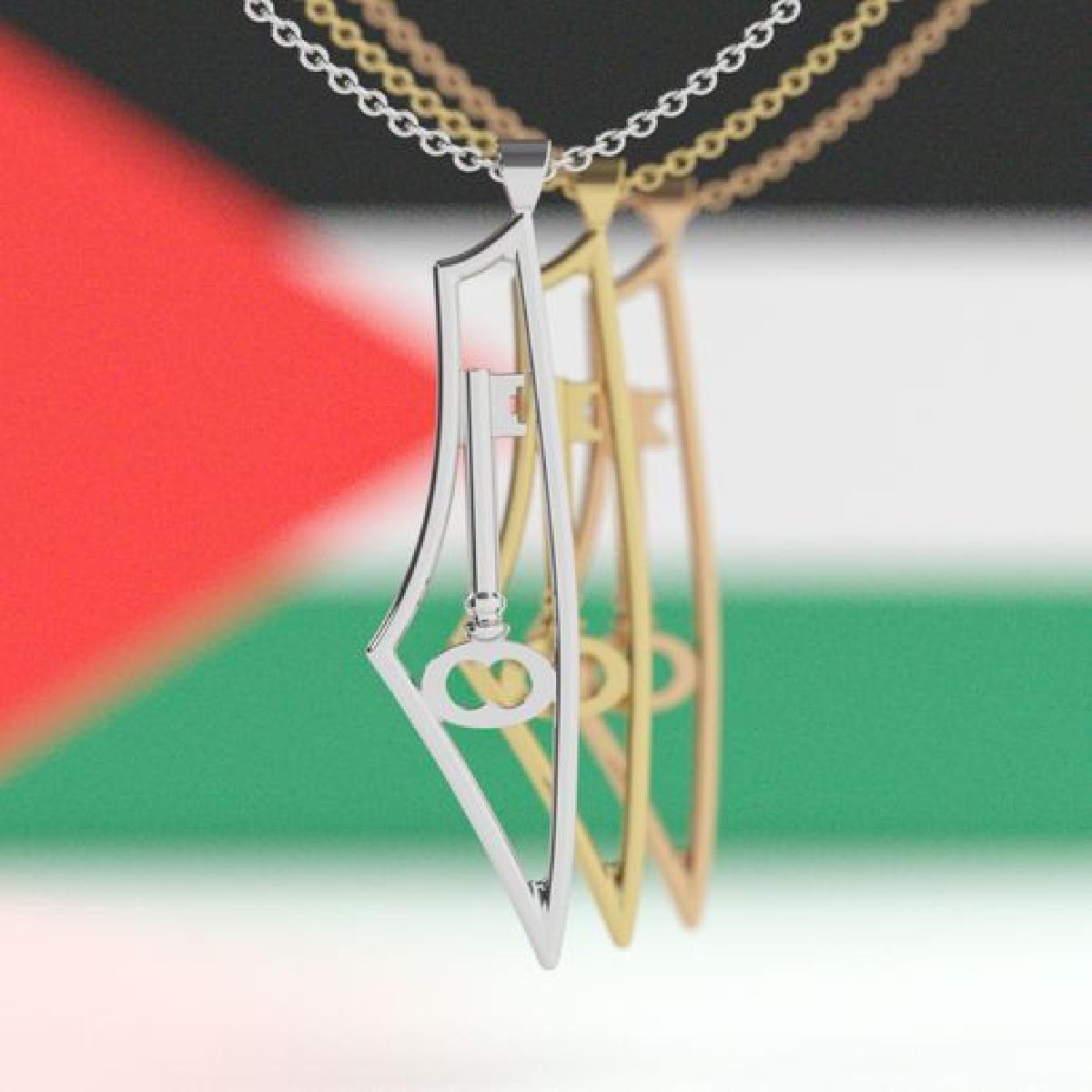 Nova versao do mapa da Palestina com a chave palestina no centro.