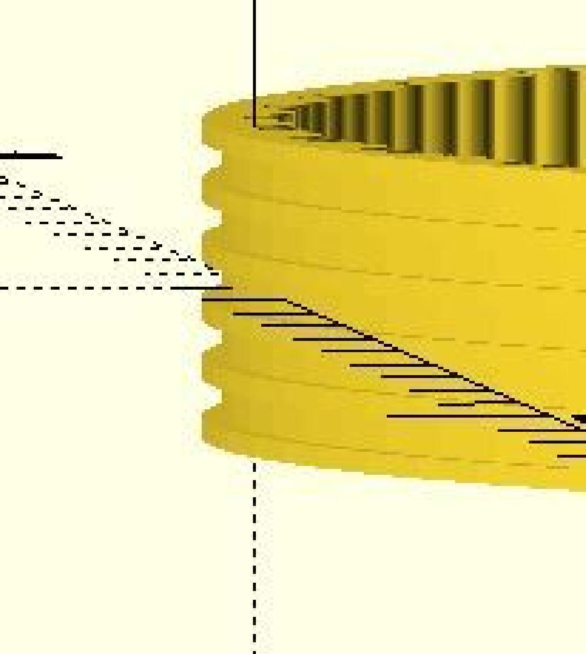 Correias dentadas com ranhuras laterais.