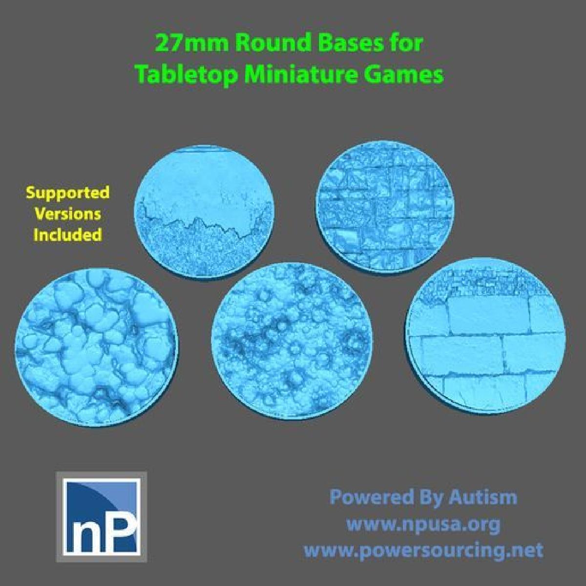 Bases redondas de 27 mm para jogos de miniaturas de mesa   pacote 1