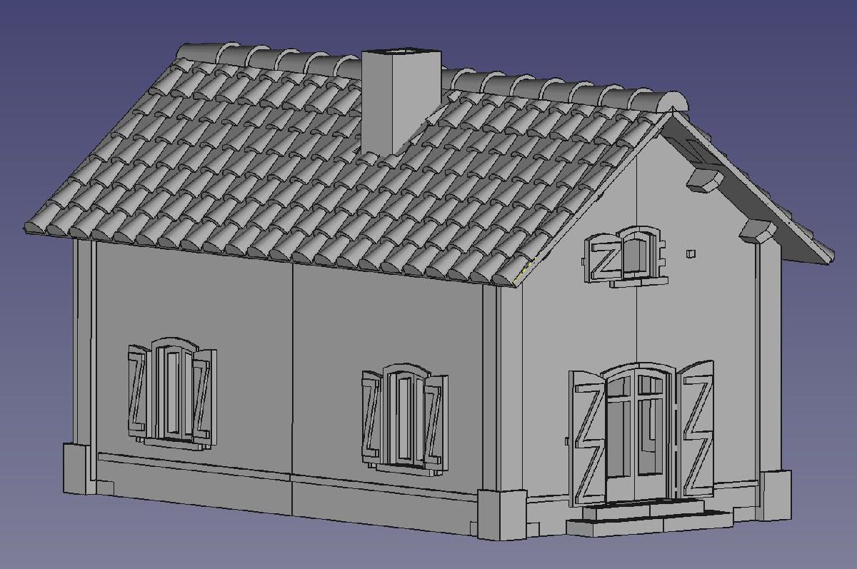 Casa guarda barreira escala H0 1/187