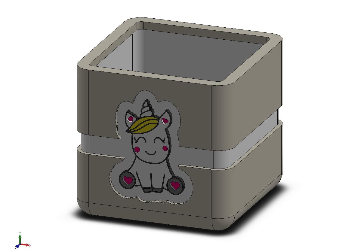 Vaso de Planta em Forma de Unicornio