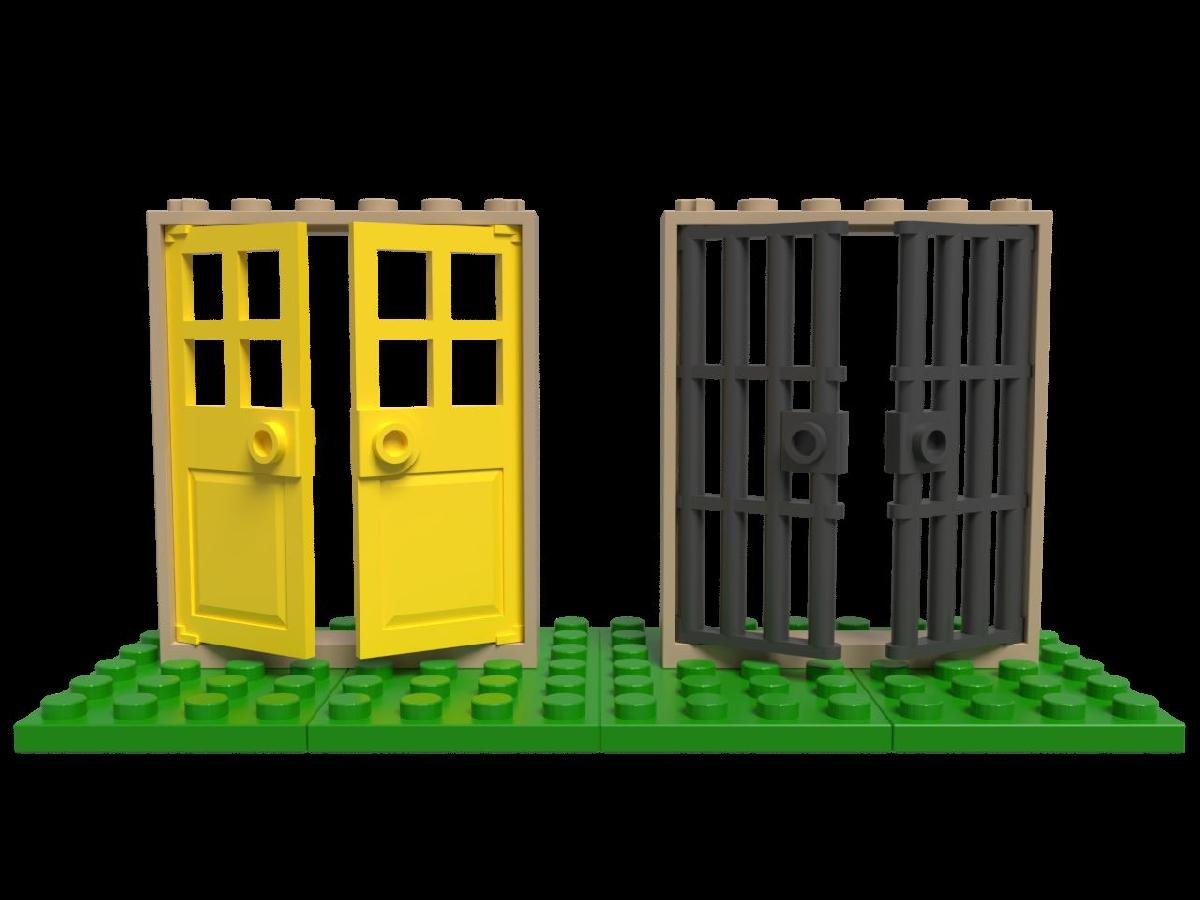 Portas duplas compativeis com Lego