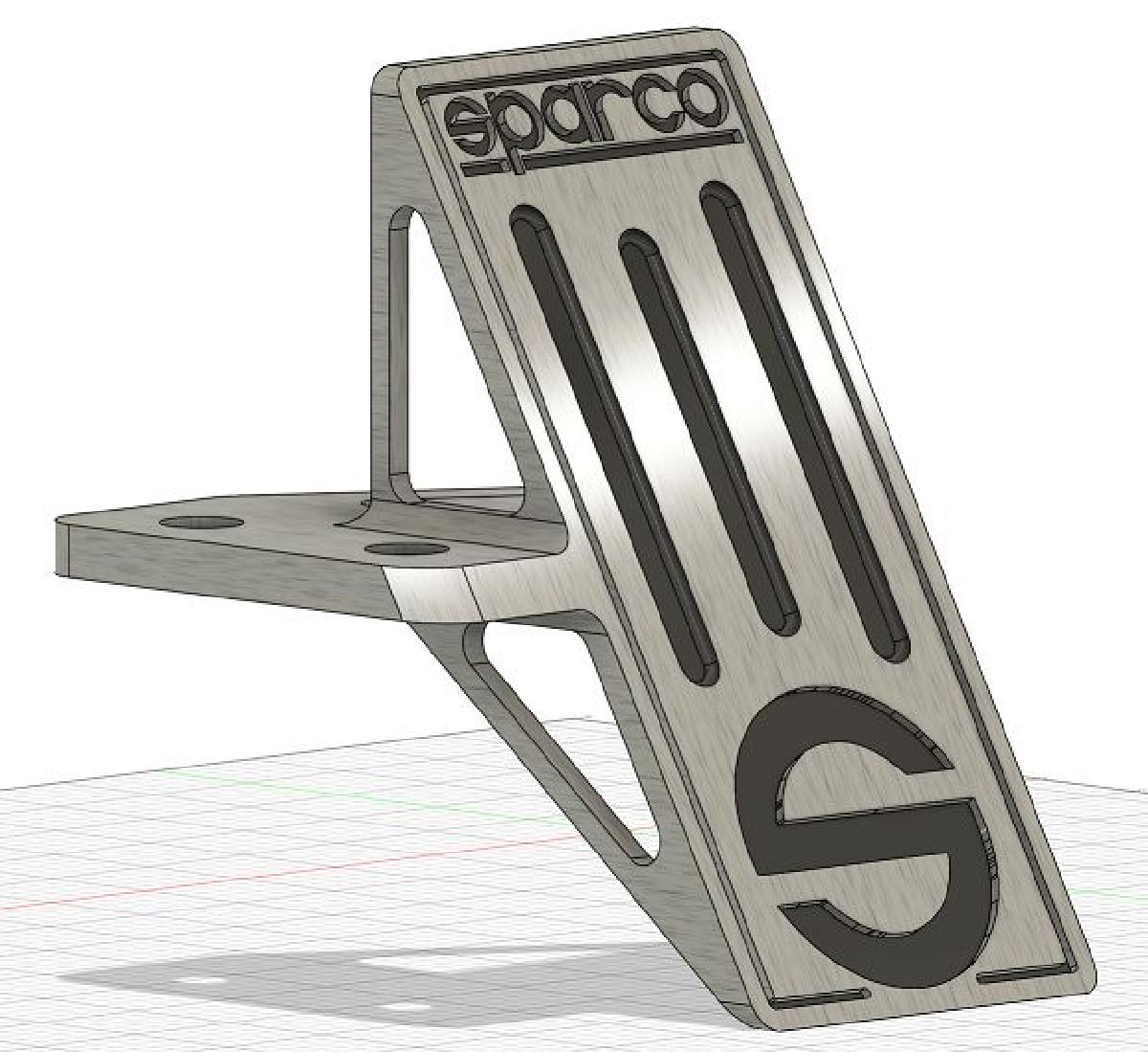 Descanso de pe estilo SPARCO para simulacao de corrida para perfil de aluminio 4040.