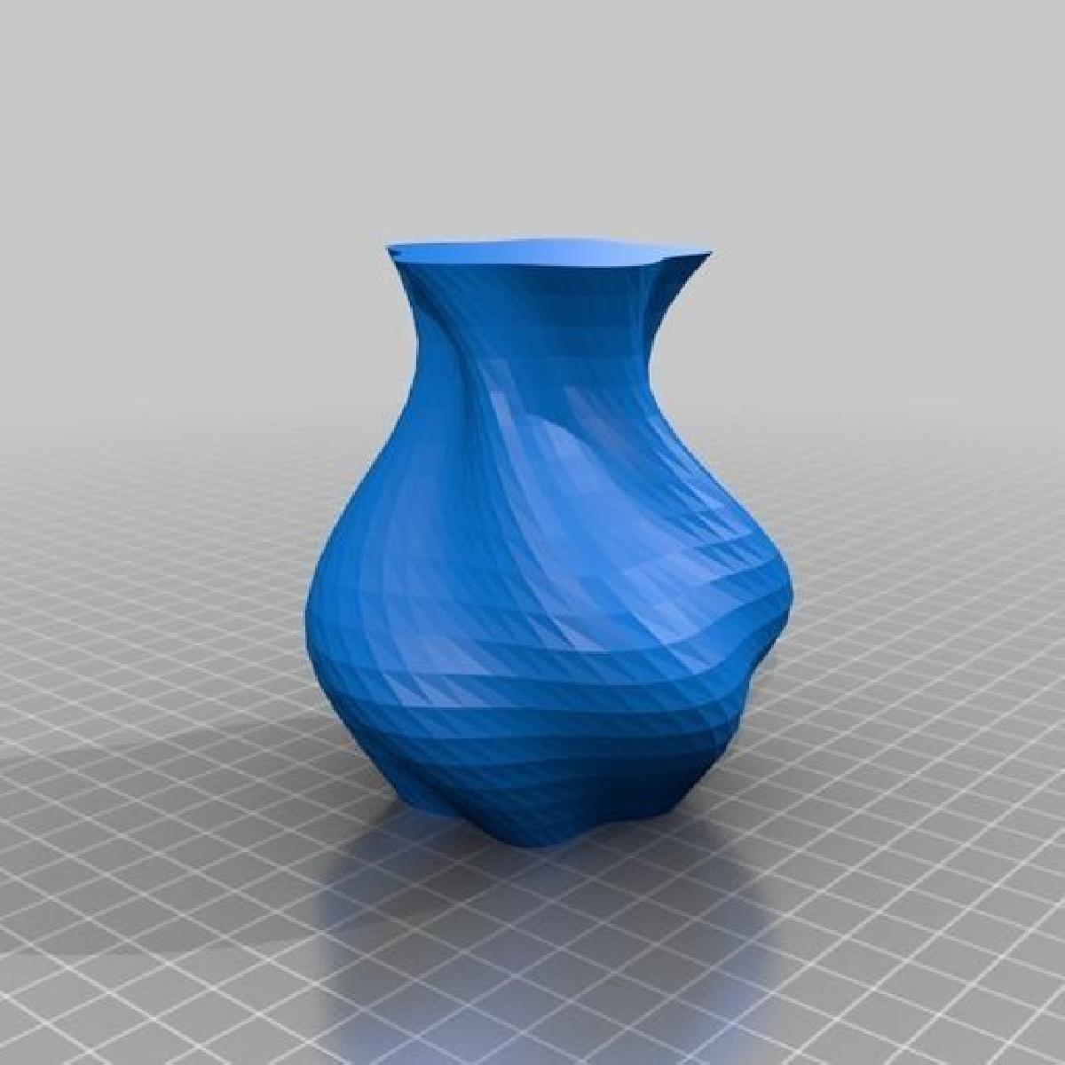 Vaso penta com curva macia e torcida.