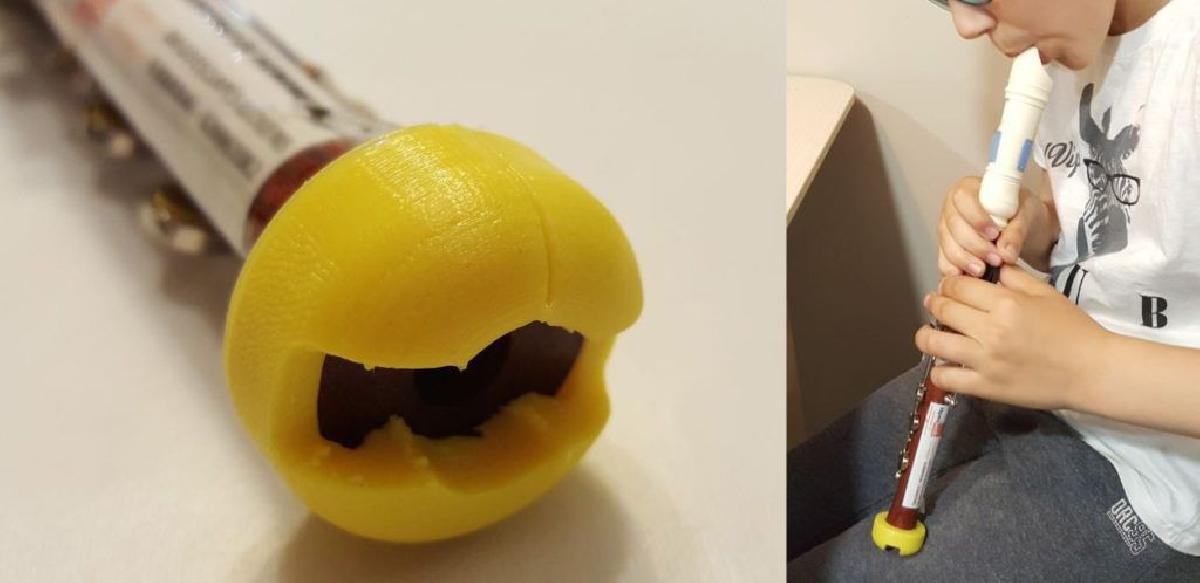 Base estabilizadora antideslizante para flauta de uma mao.