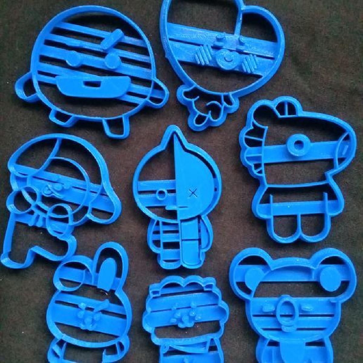 Kpop BTS BT21 Cookie Cutter Conjunto Completo 8 Unidades