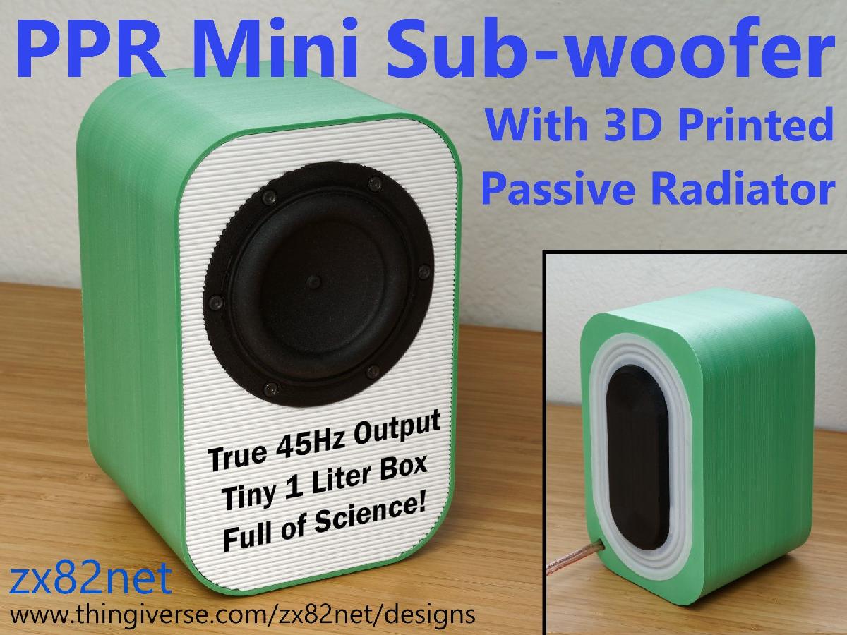 Mini Subwoofer PPR com Radiador Passivo Impresso
