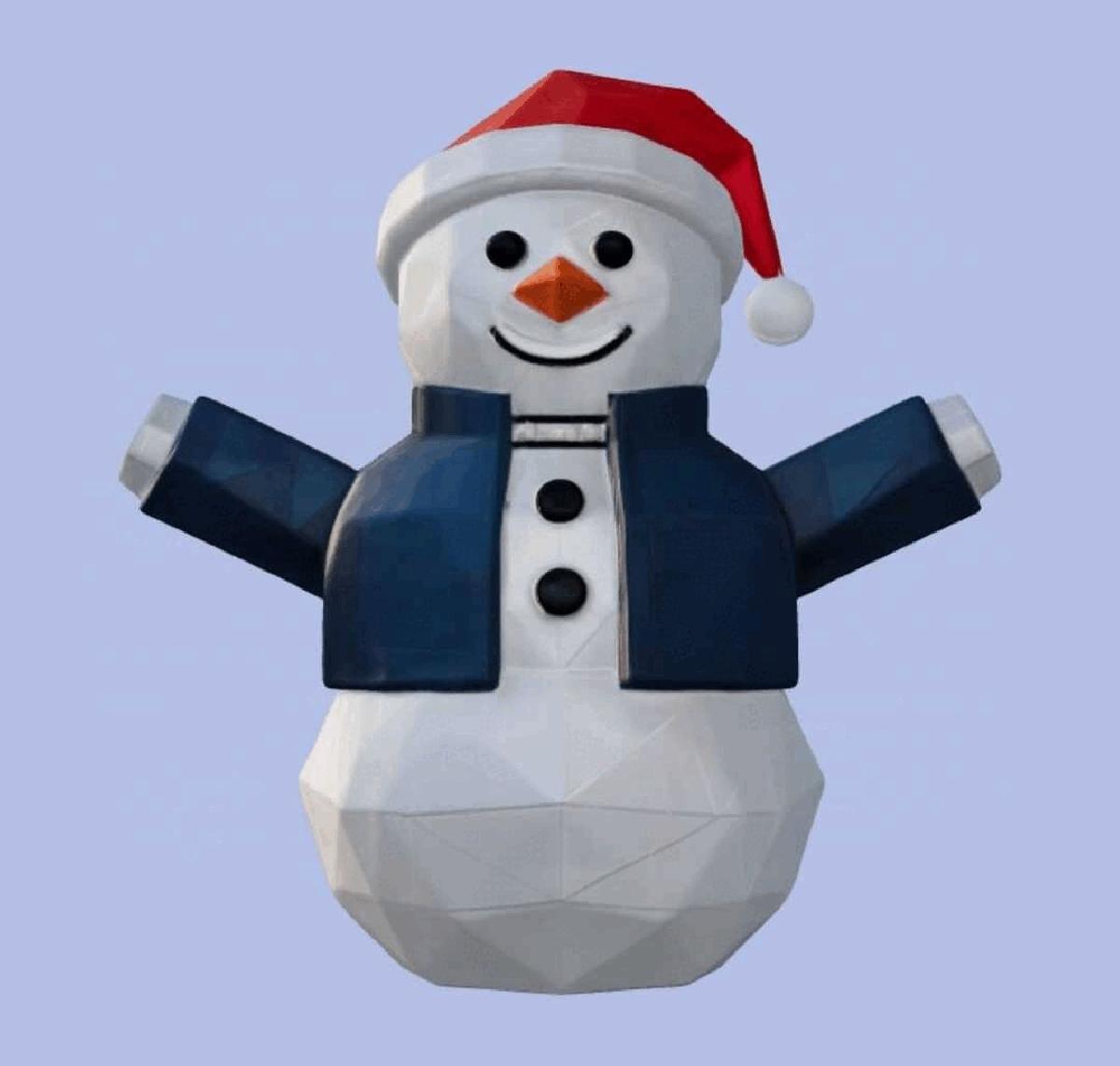 "Boneco de Neve Low Poly   Modelo 3D para Decoracao e Impressao"