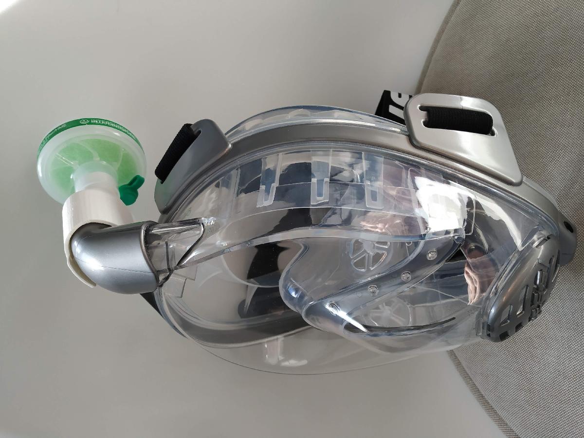 Conexao para mascara de mergulho, 1 entrada para filtro, ajuda para covid19.