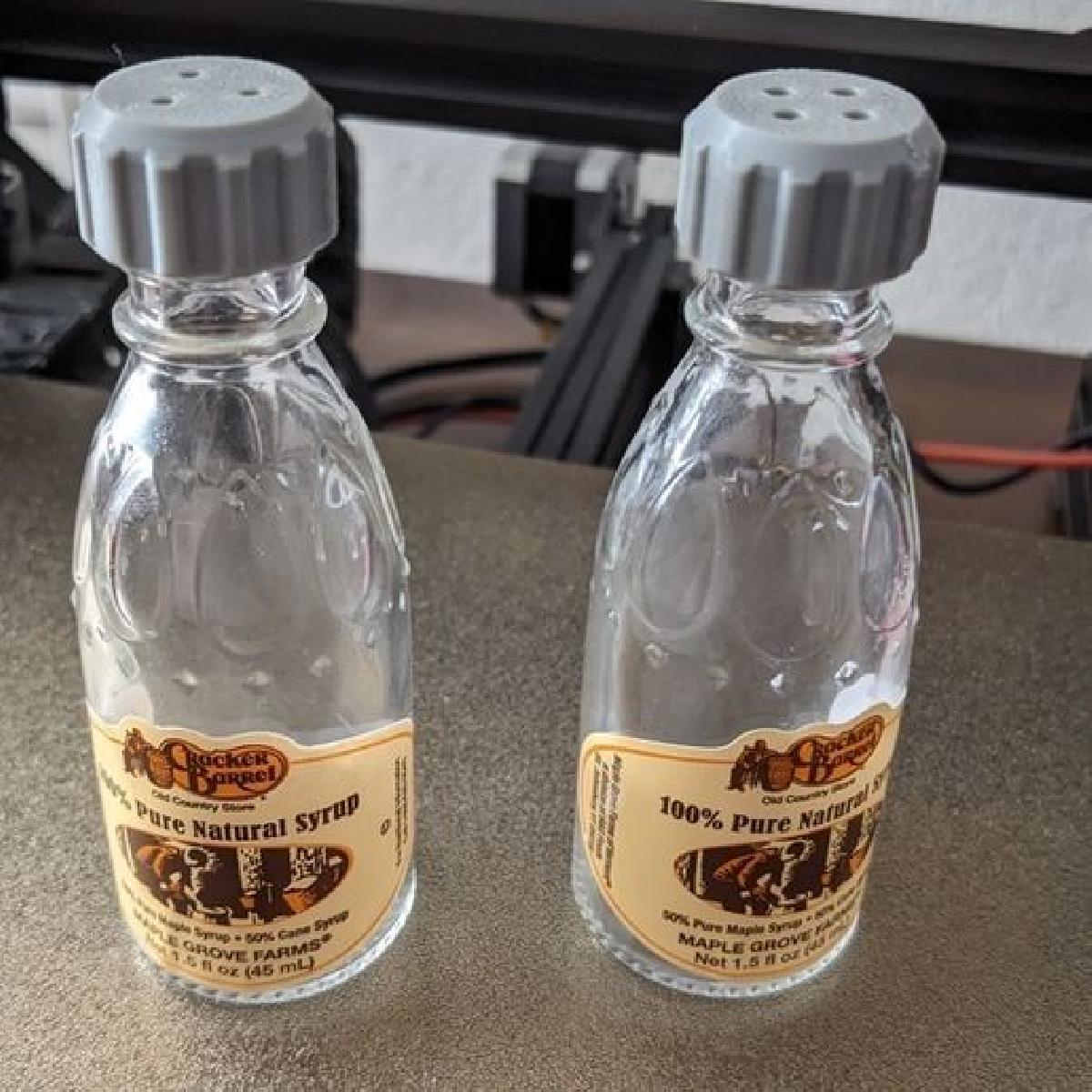 Tampas de Sal e Pimenta para Garrafas de xarope Cracker Barrel