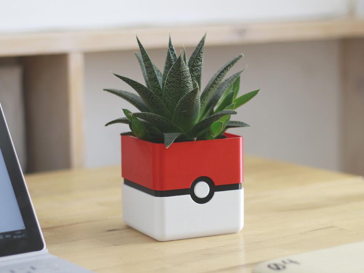 Pokemon Planter   Pokeball Plantadeira Mínima