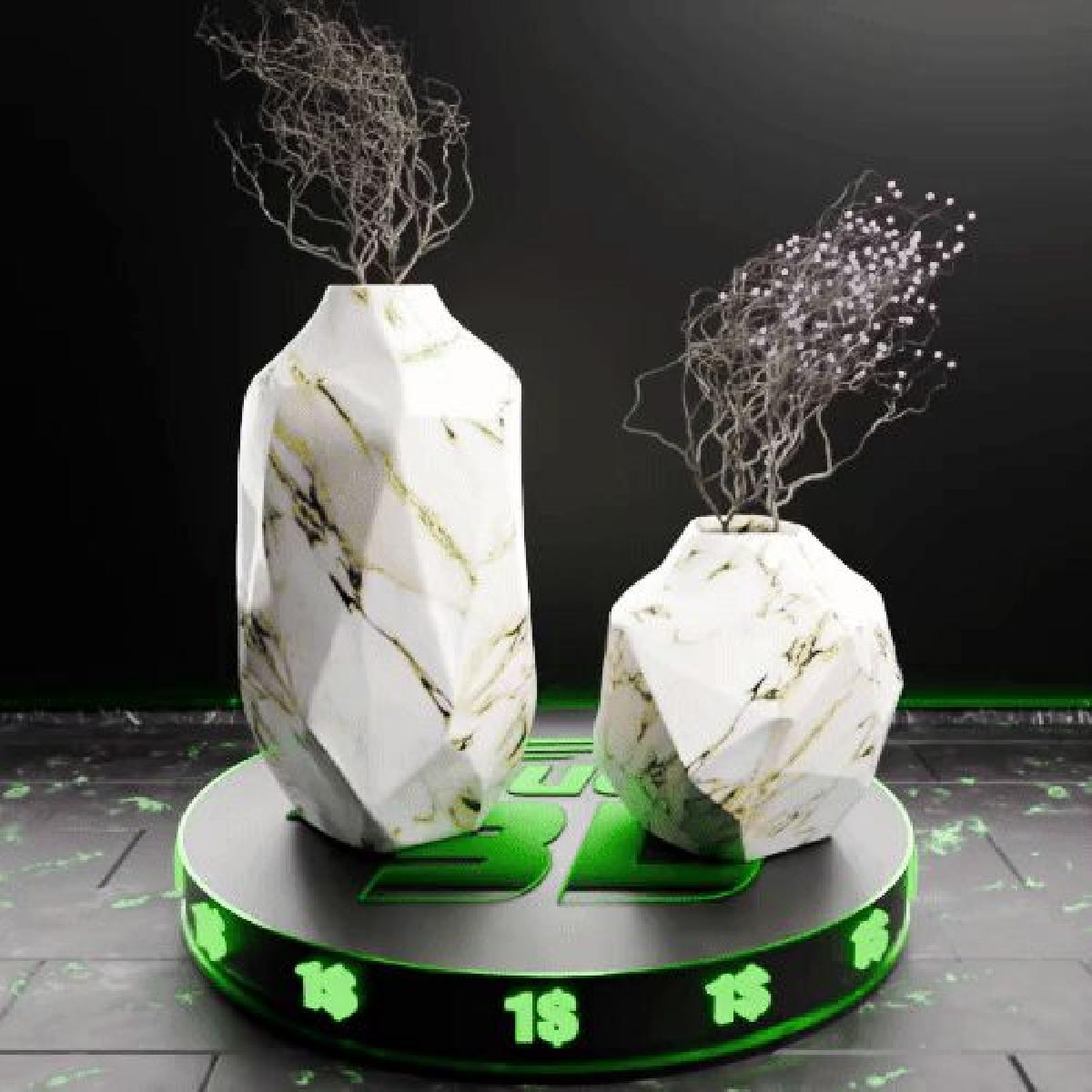 🟢 Par de Vasos em Low Poly