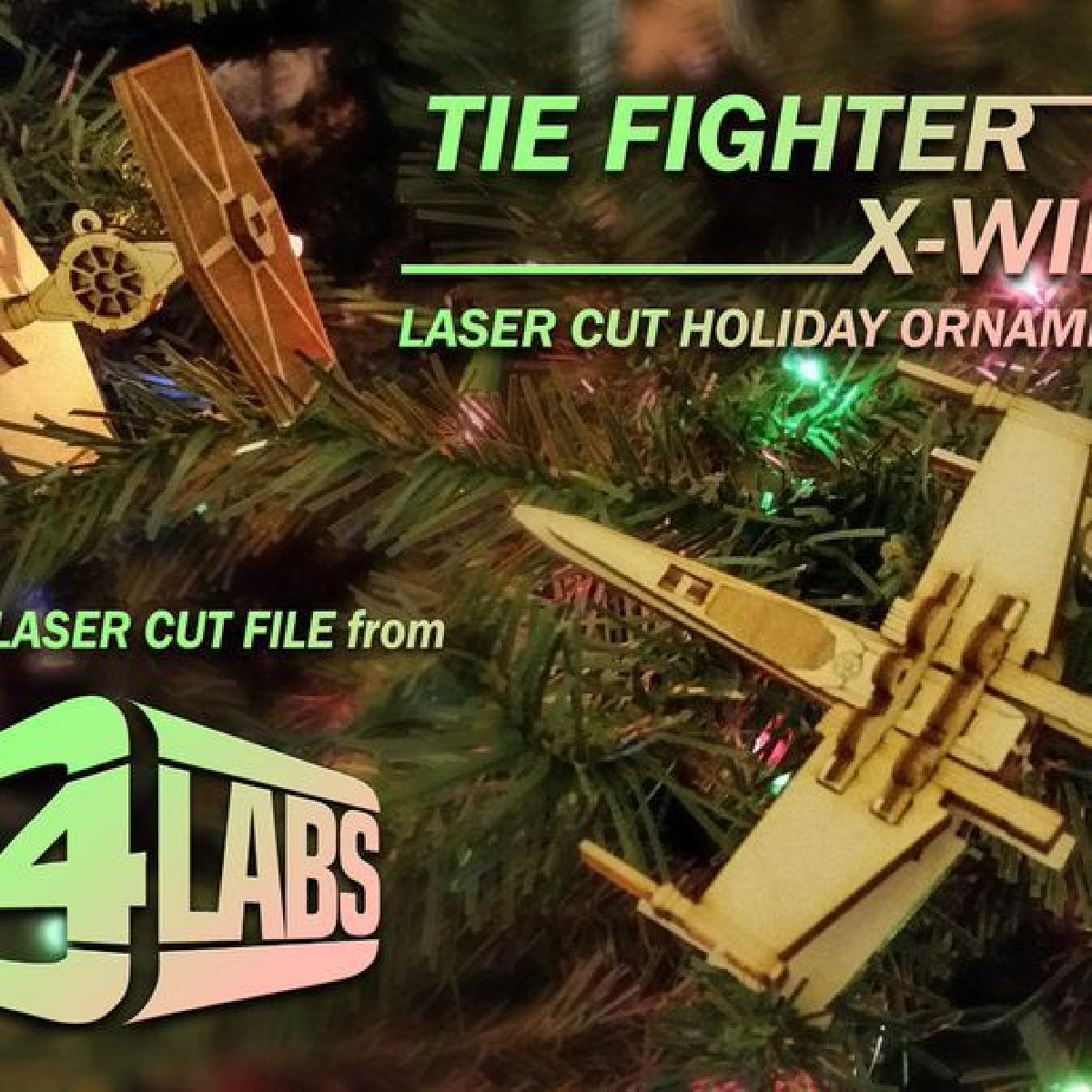 Enfeites de Tie Fighter & X Wing Cortados a Laser   C4 Labs