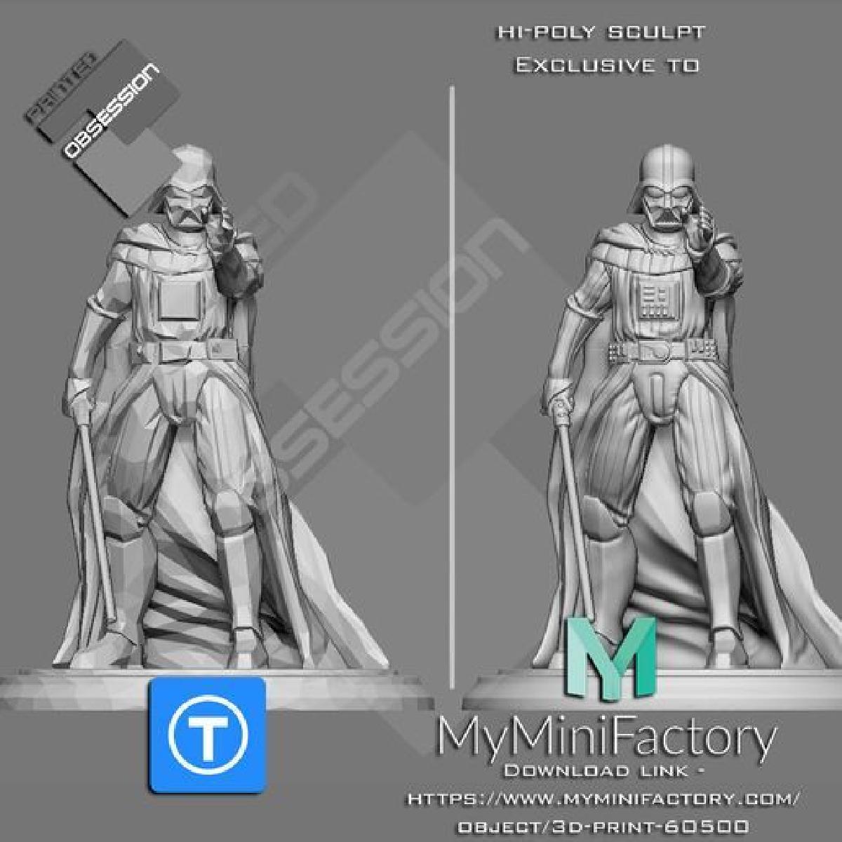 Star Wars Darth Vader Personagem Completo Low Poly Hi Poly na descrição