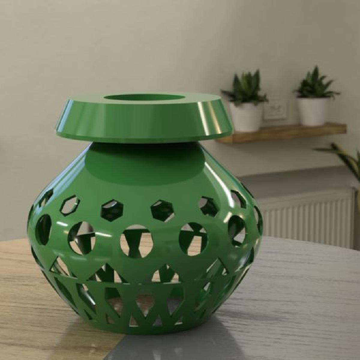 "Elegancia Cosmica: A Tela de Lampada em Formato de Chapeu Geometrico"