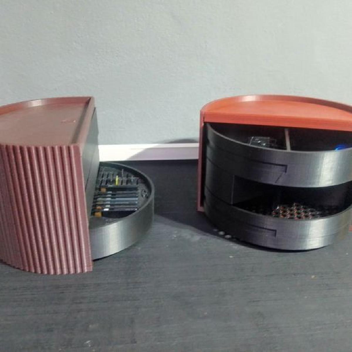 Caixa de armazenamento com gaveta giratoria de 360°