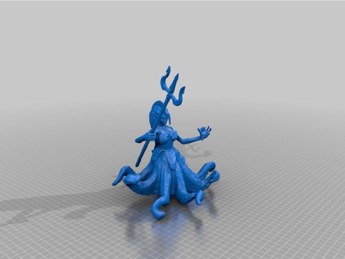 Femea de Octopusfolk Sombrio com Tridente