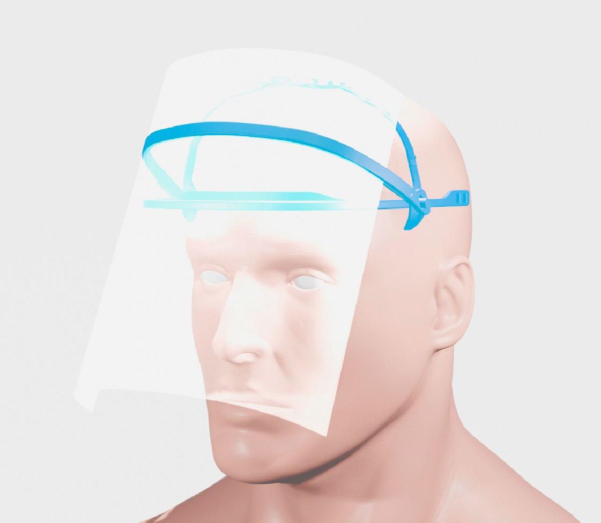 Visor elevavel com 4 posicoes Protetor facial movel com 4 posicoes COVID 19