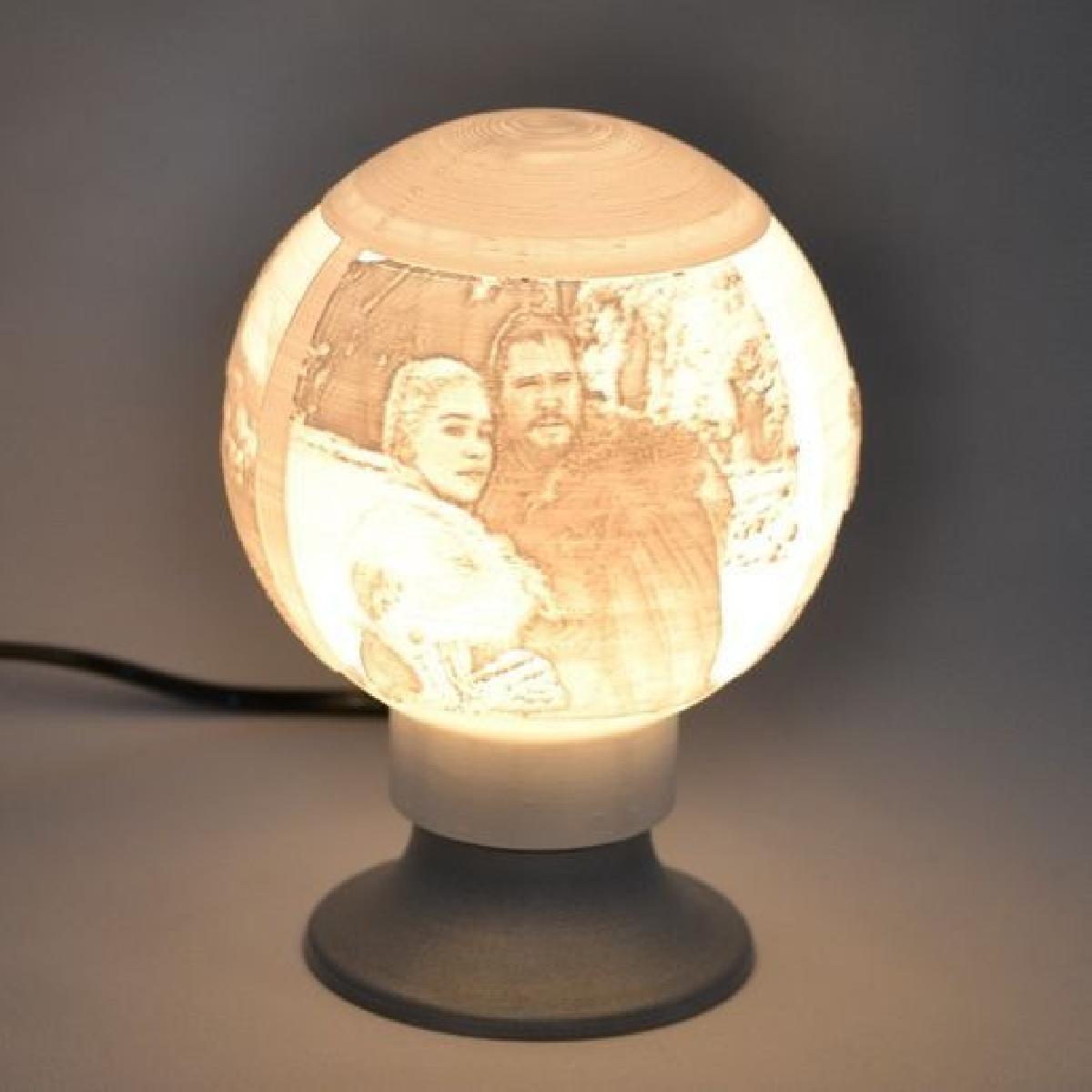 Lampada Lithophane Esferica de Game of Thrones