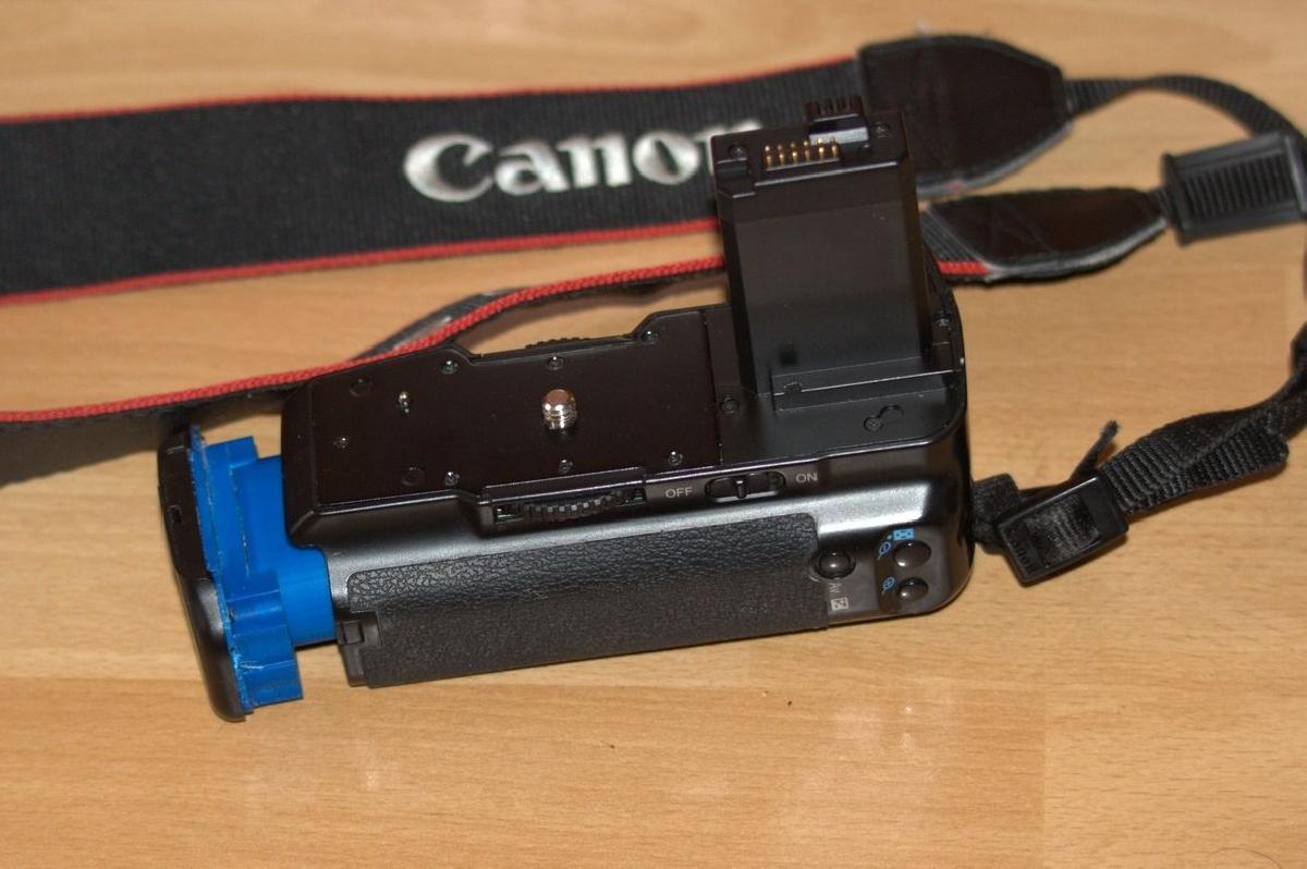 Adaptador Canon BG E5 para bateria Li ion 18650