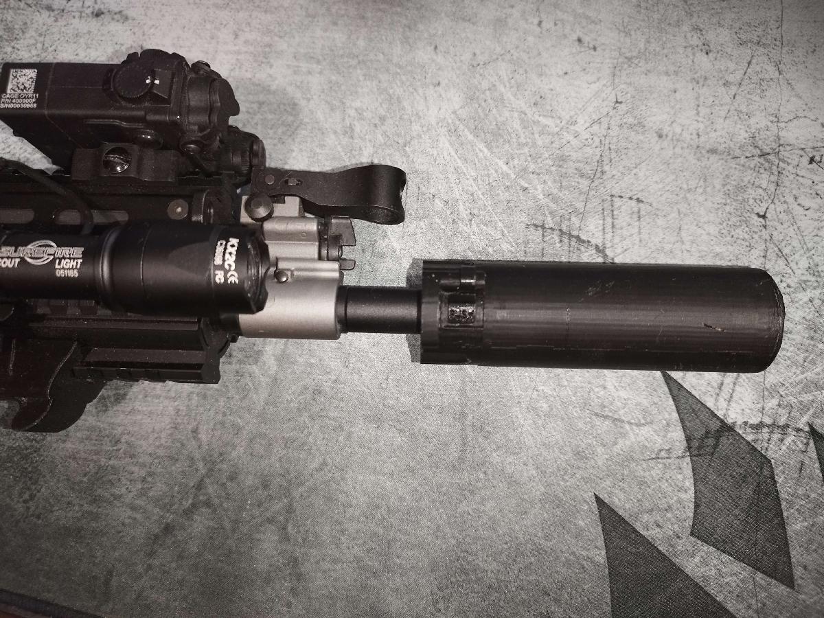 silenciador de 10 cm com a ponta amarela para scar ou com canos exteriores