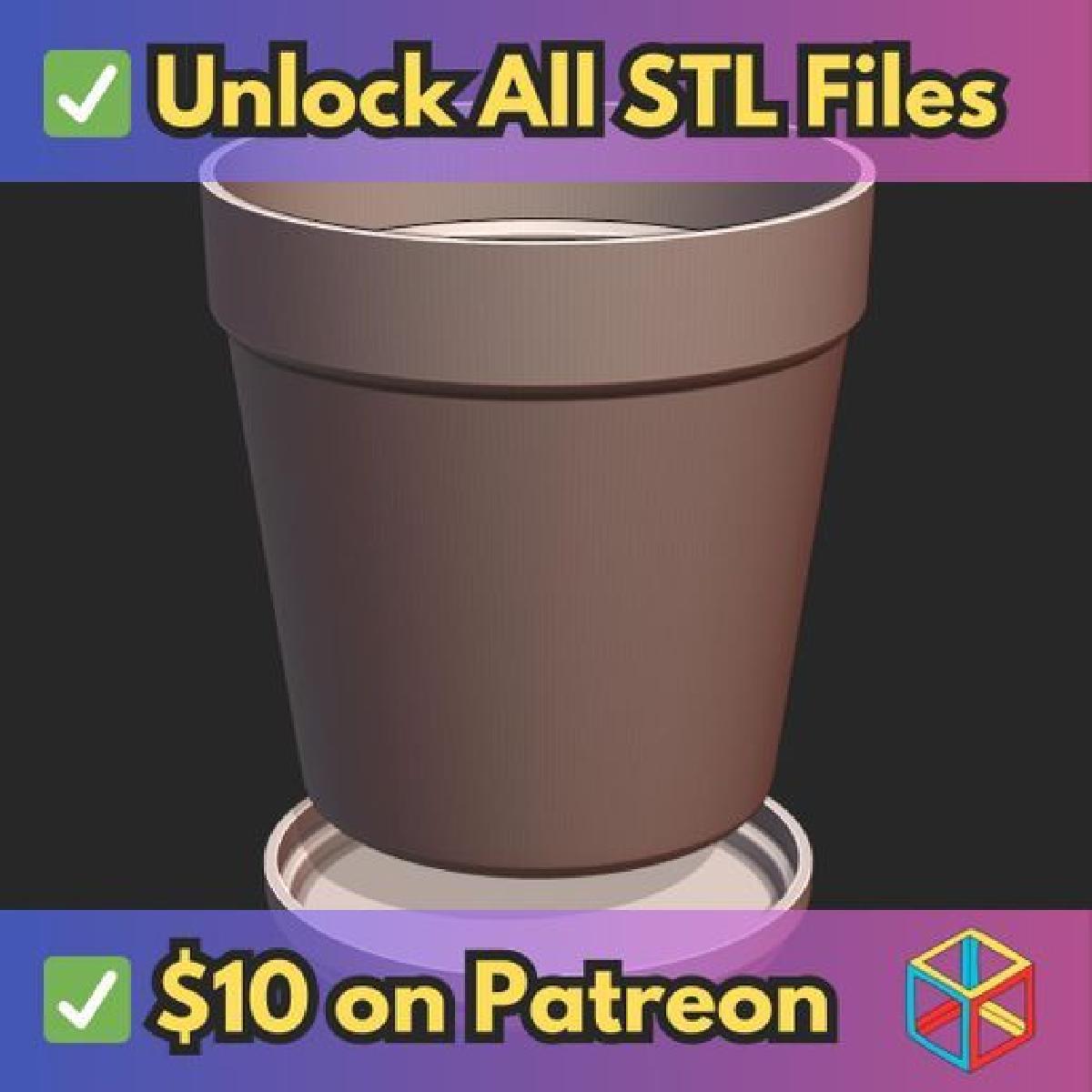 Vaso de estilo de terracota simples basico com bandeja de captura MineeForm FDM arquivo STL de impressao 3D.