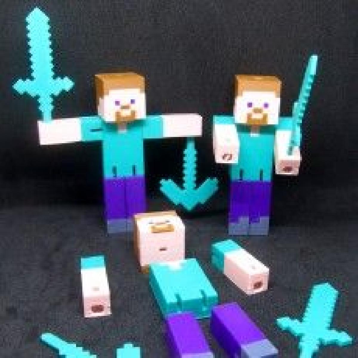 Minecraft Steve Articulado (elastico)