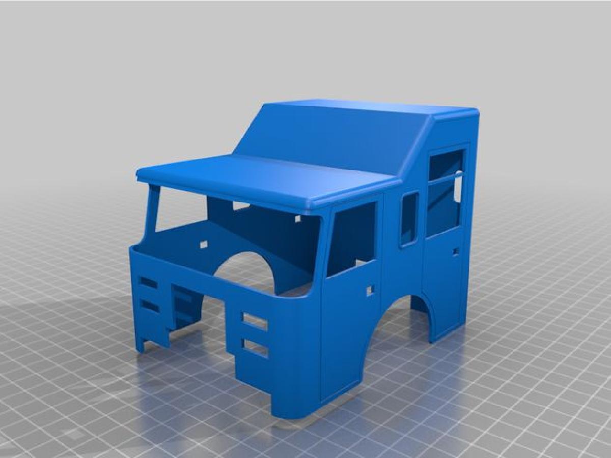 Cabine de caminhao de bombeiros em escala 1/25