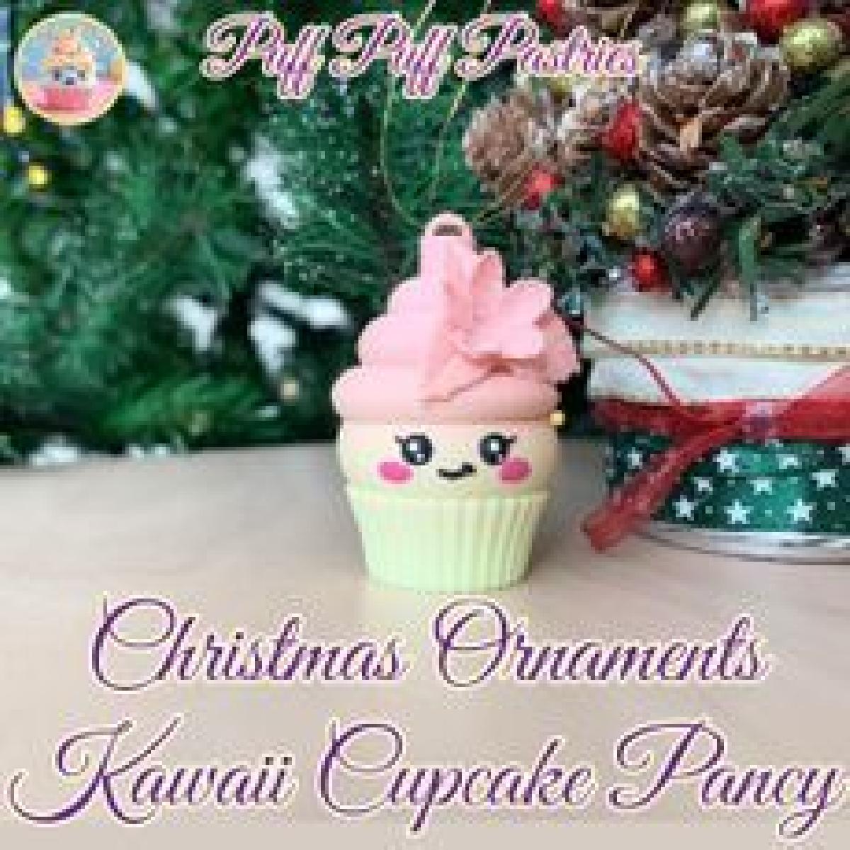Ornamentos de Natal Kawaii Cupcake Pancy