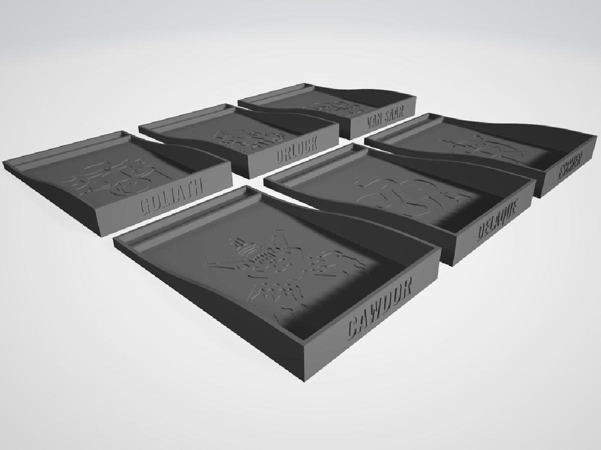 Conjunto de Bandejas de Dados Necromunda todas as Casas de Cla Edicao de Colecionador