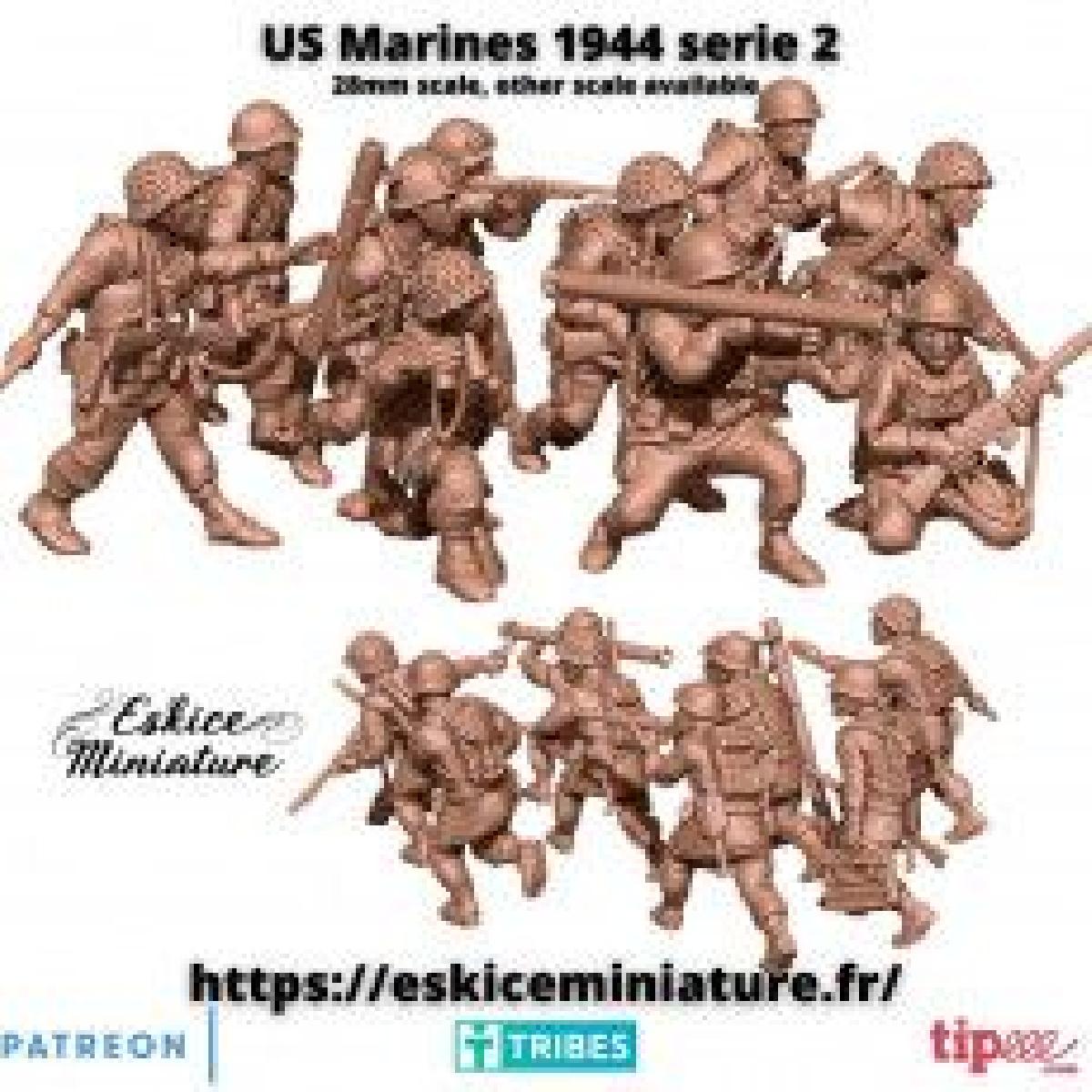 Fuzileiros navais dos EUA 1944 serie 2 x10   28mm