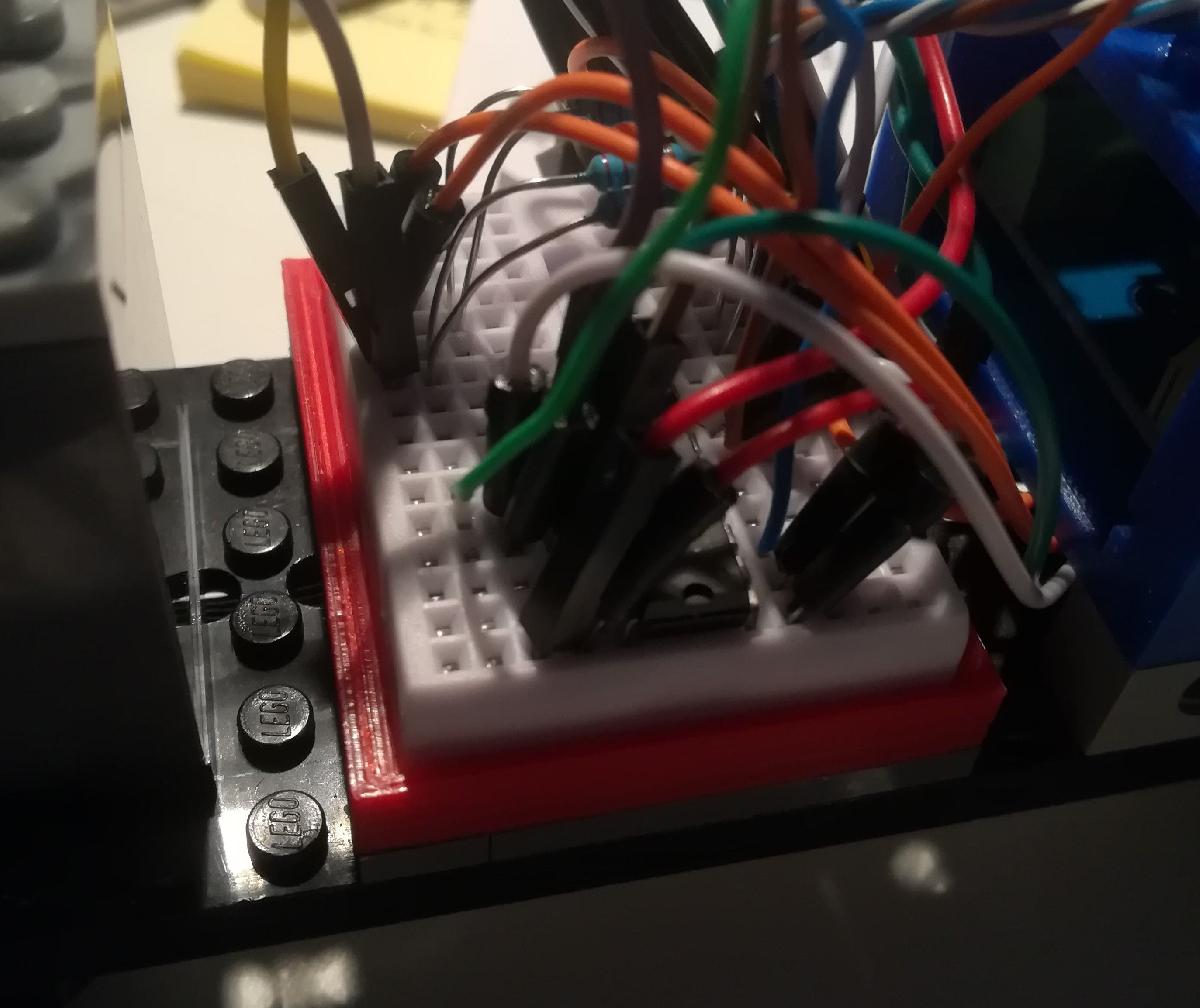 Suporte para mini breadboard compativel com Lego