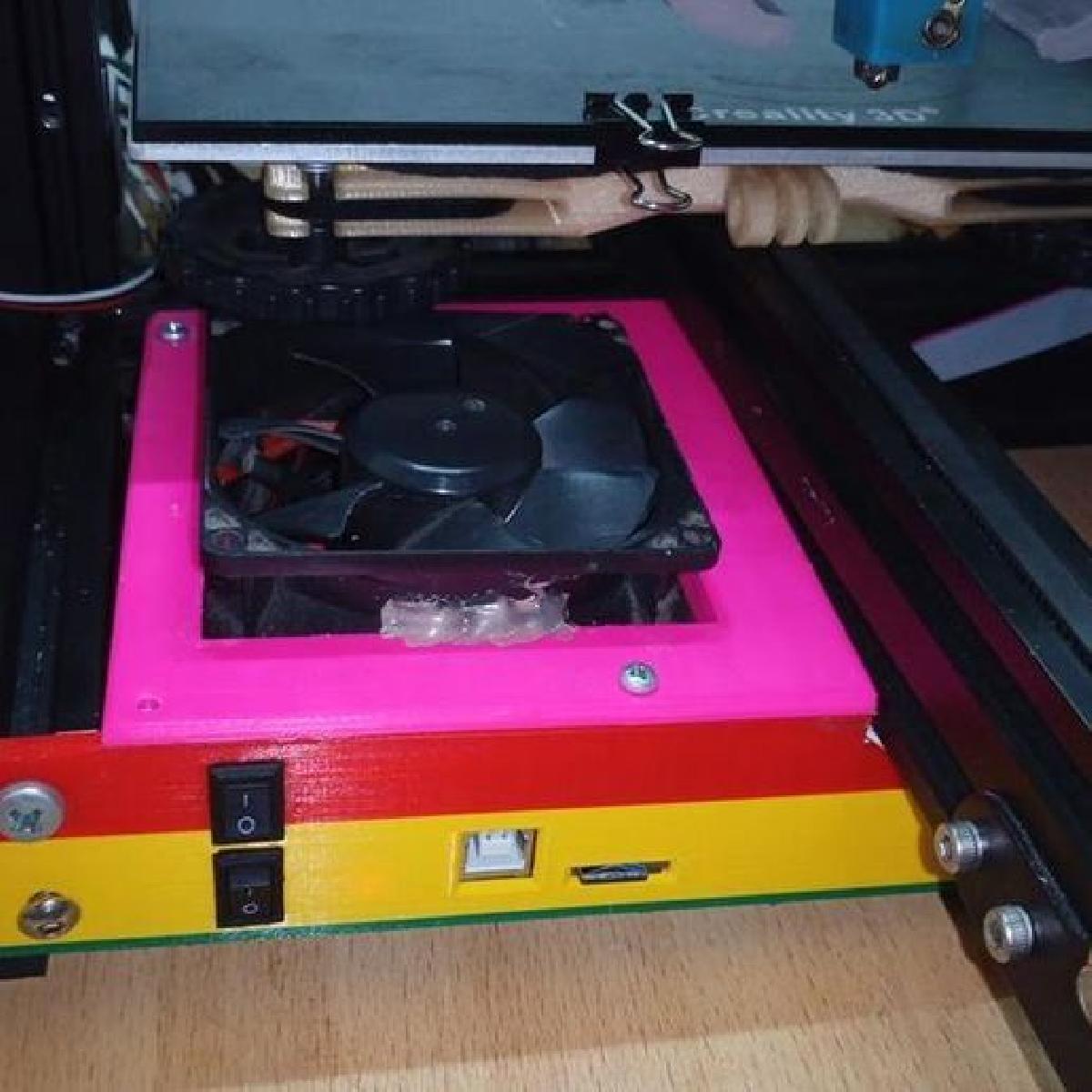Case SKR 1.3 para Creality Ender 3 com cooler de 80mm.