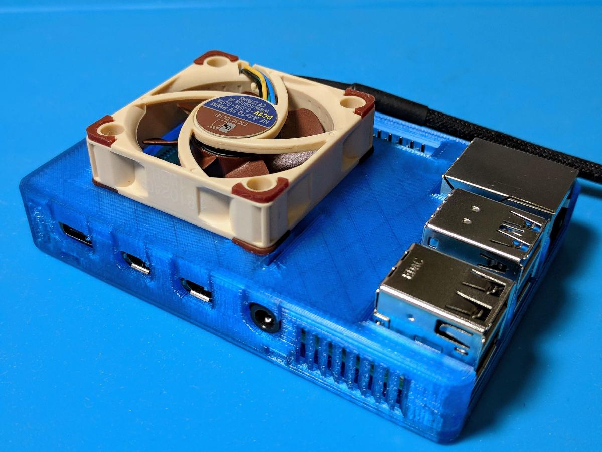 Case para Raspberry Pi 4 B com Ventoinha de Baixo Perfil de 40mm (Montavel com Zip Tie)