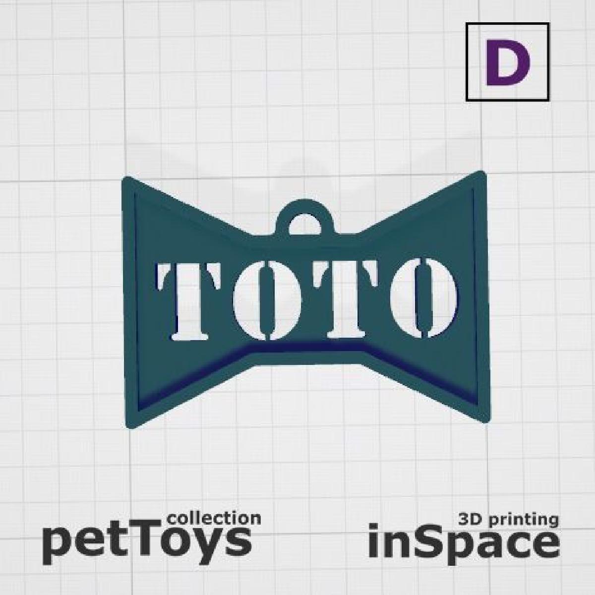 Pet   Animal de estimacao   Dog   Cachorro   Tag   Tag   Toto   Toto   Bow tie   Gravata borboleta   Customized   Personalizado  