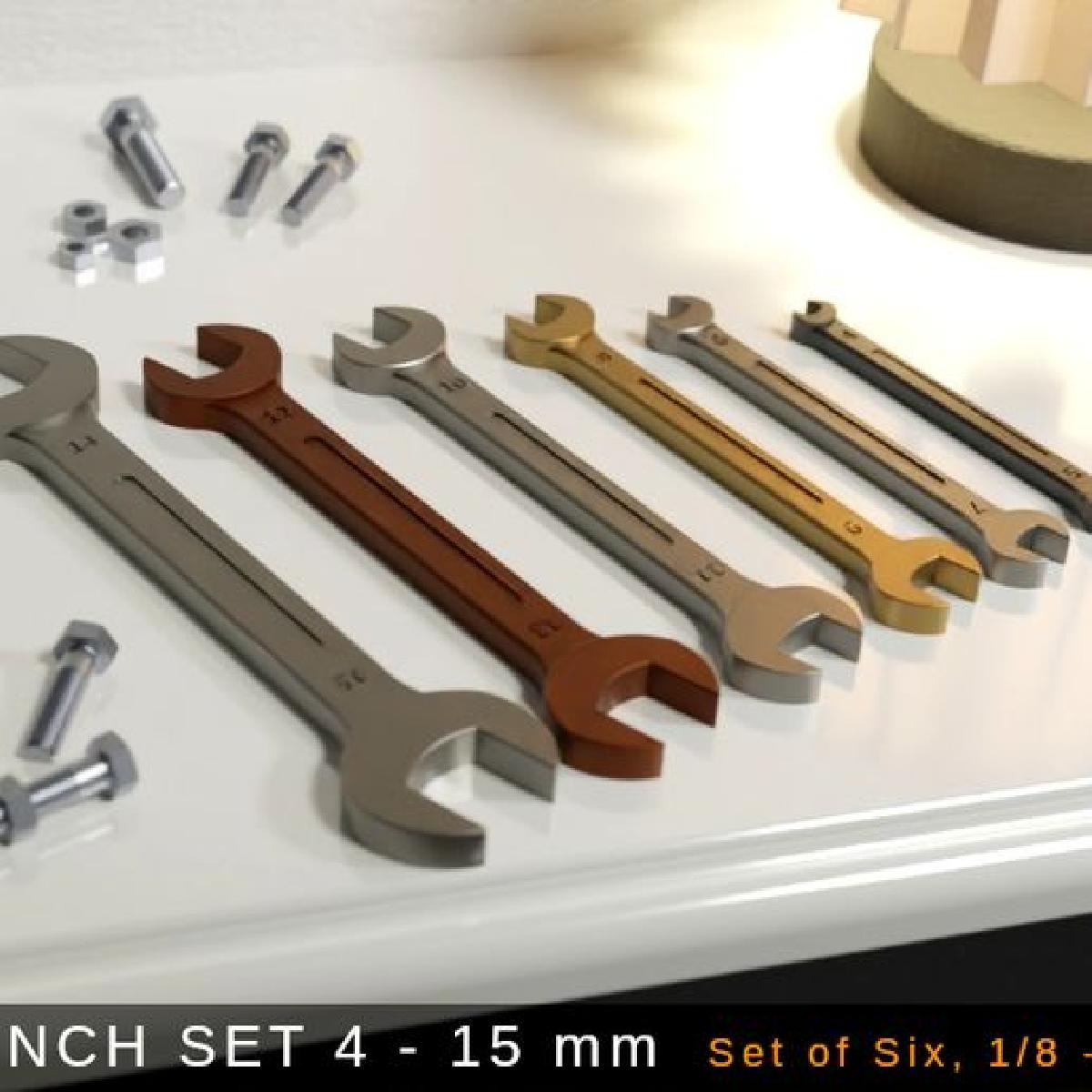Conjunto de Chaves Ajustaveis 4   15 mm (1/8   5/8")   Conjunto de 7, 13 Tamanhos, Totalmente Funcional