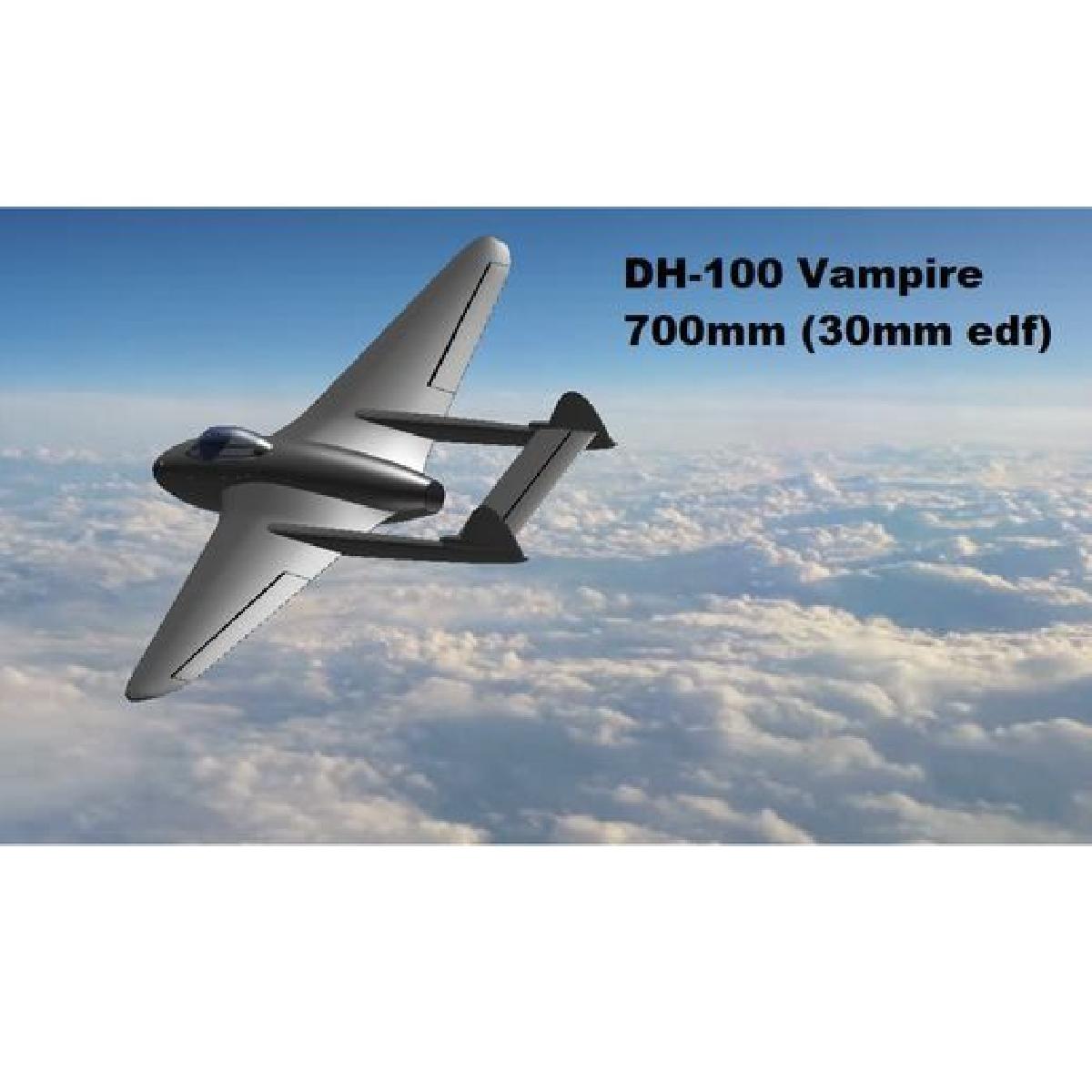 DH 100 Vampire 700mm (30mm EDF ou empurrador) ARQUIVOS DE TESTE