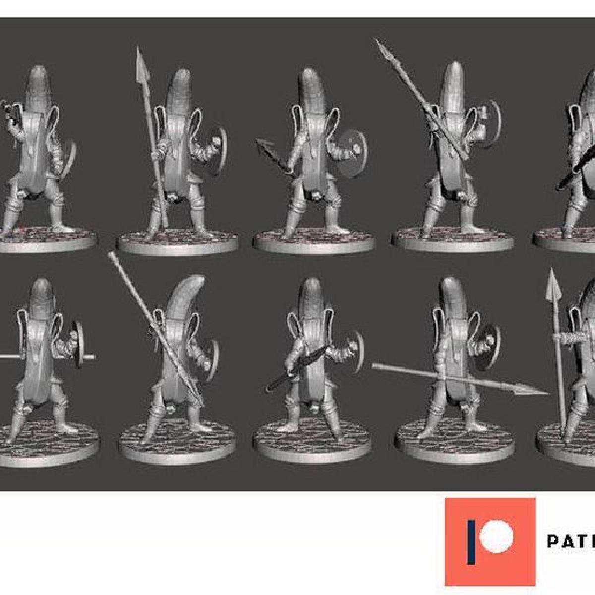 Cavaleiros Banana com Lancas   10x Poses Unicas