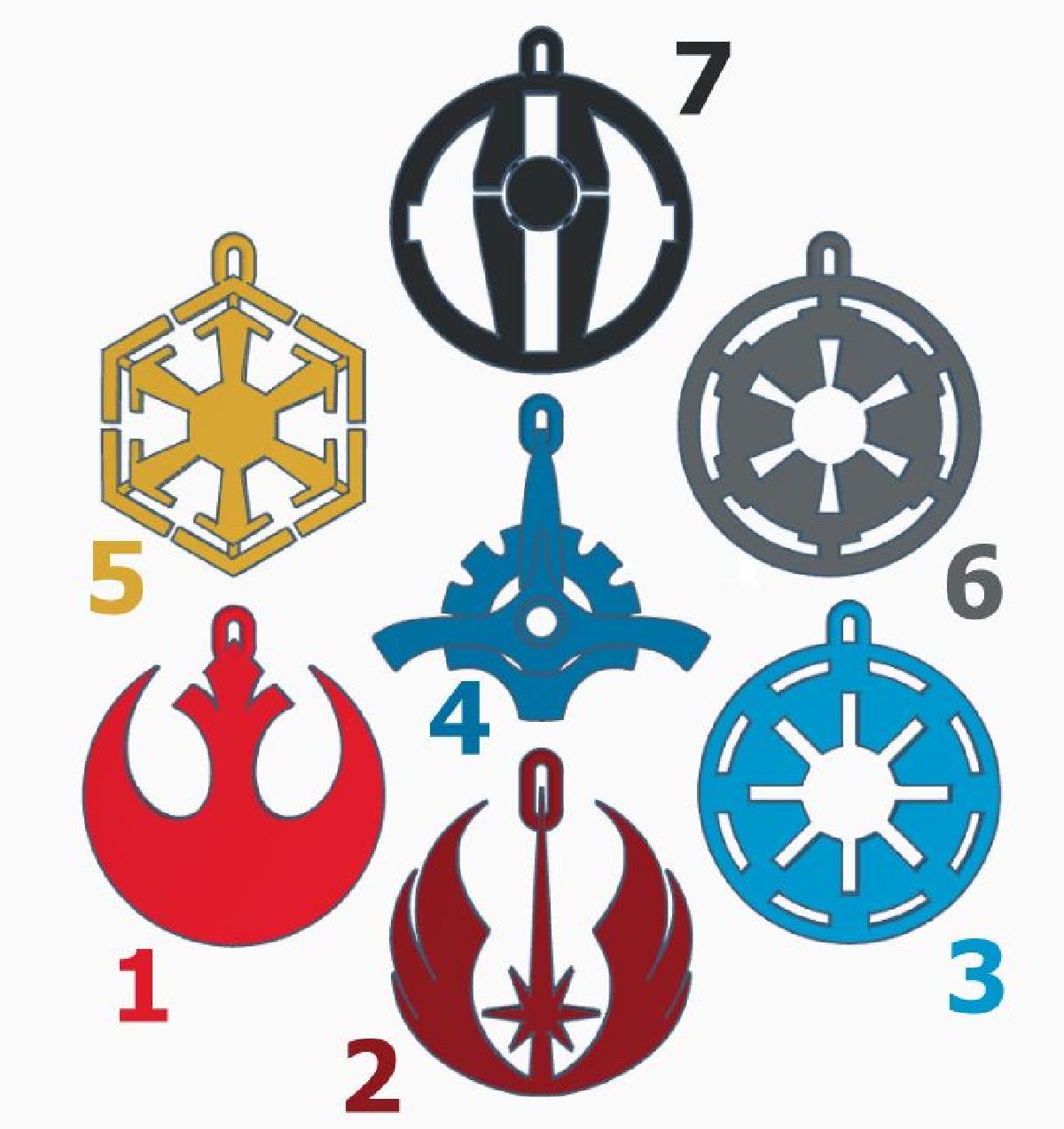 Ei9ht Bolas de Natal Star Wars Emblemas 