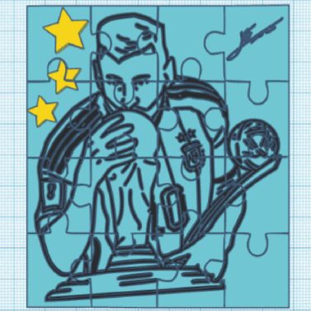 Quebra cabeca da Cabeca da Argentina de Leo Messi