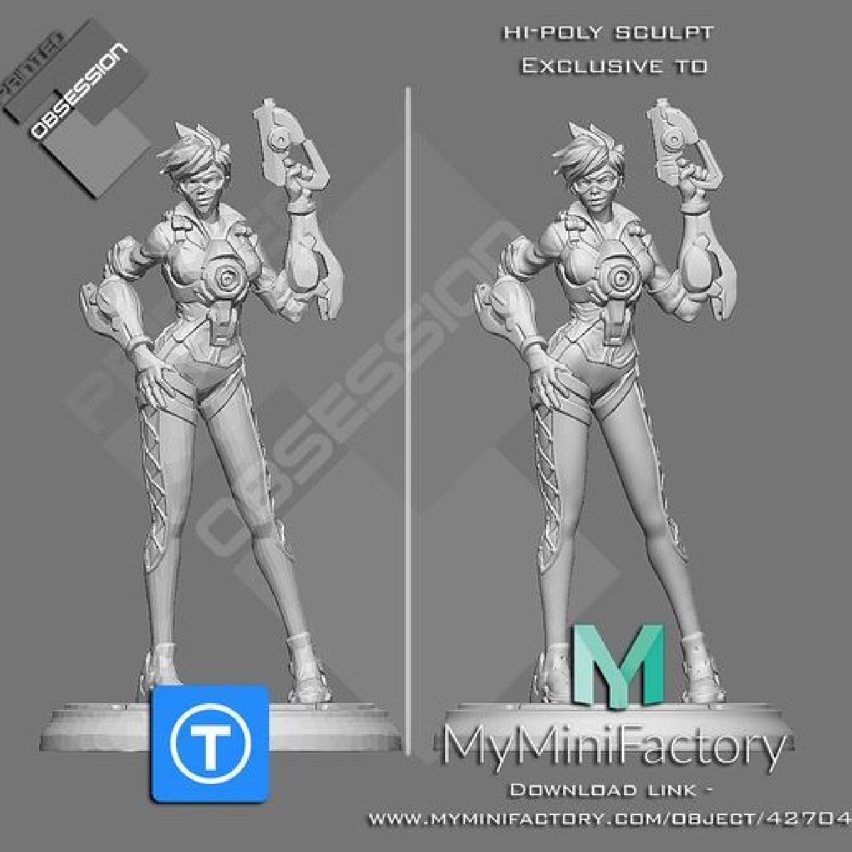 Overwatch   Tracer   Personagem completo   Low poly. Versão Hi poly em Descrição.