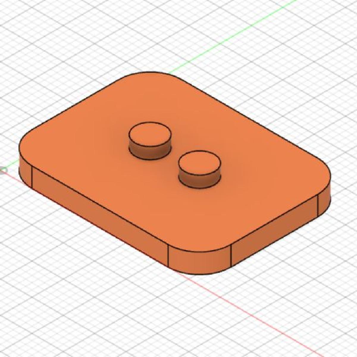 Base placa quadrada com borda curva para minifiguras.